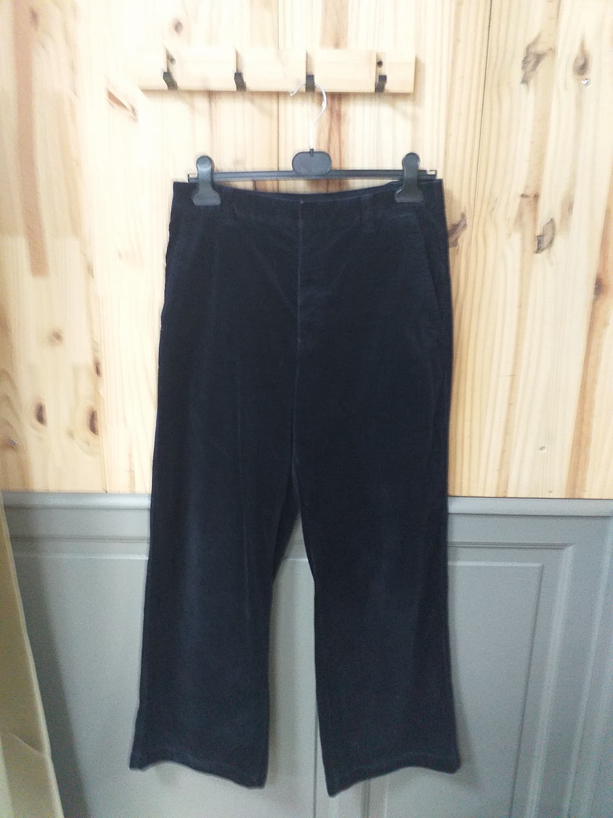 Pantalon Velours Bleu Coton Femme L - vue devant | Friperie Vintage Seconde Main Cool Frip