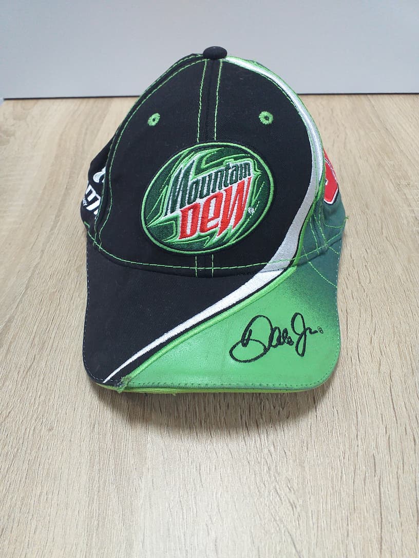 Casquette Noir Vert Coton Unisexe TU - vue de face | Friperie Vintage Seconde Main Cool Frip