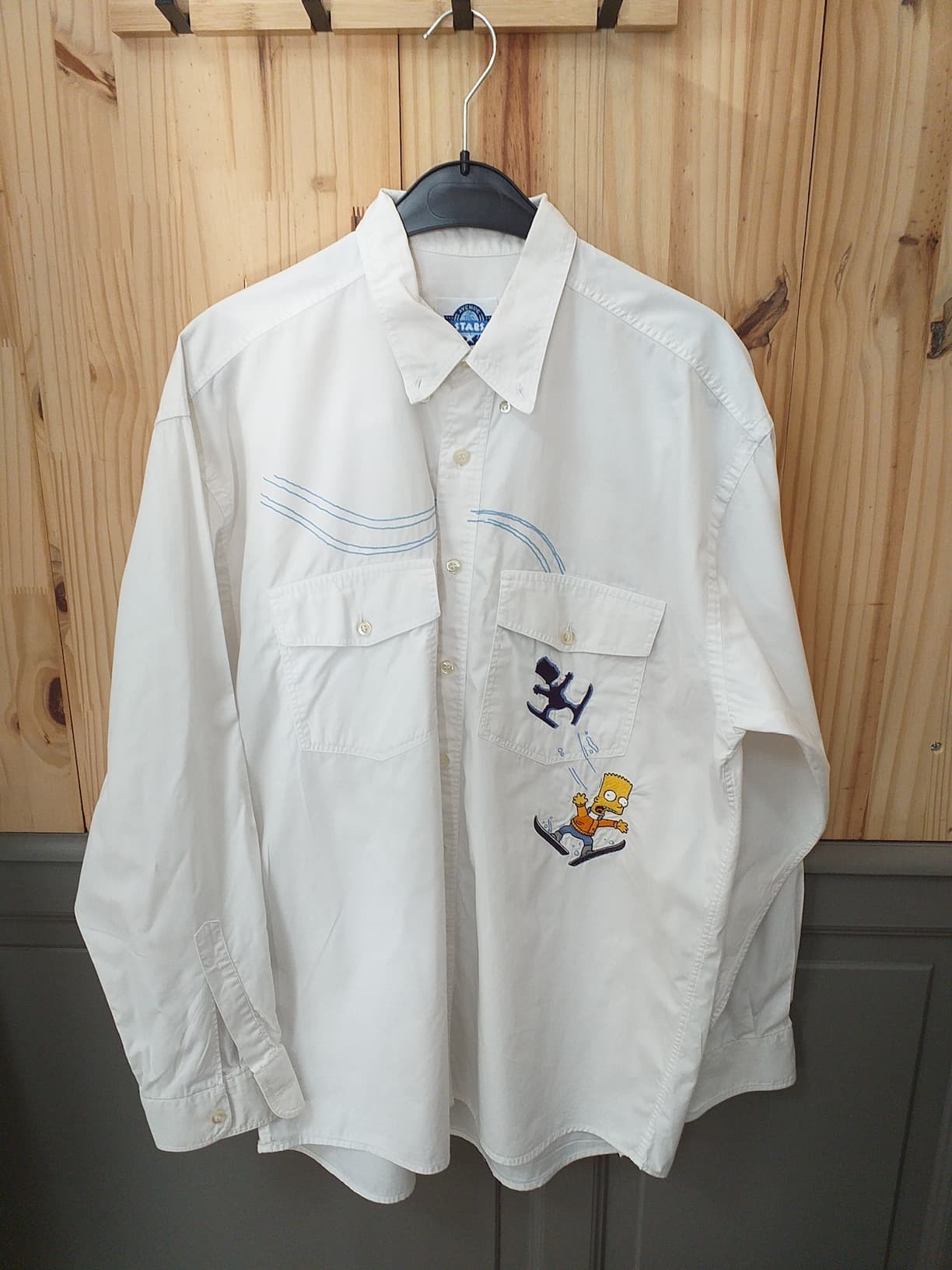 Chemise Vintage The Simpsons Coton Homme L - vue de devant | Friperie Vintage Seconde Main Cool Frip