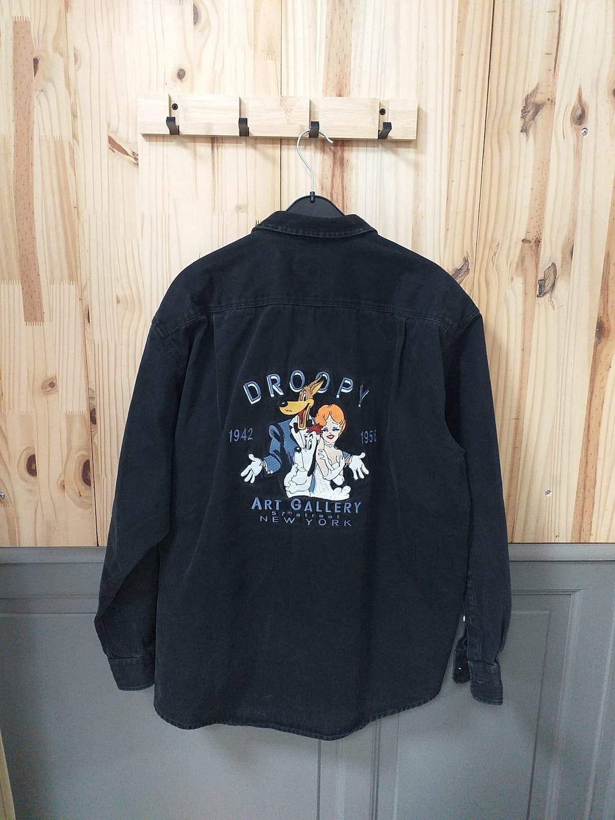 Chemise Vintage Noire Coton Homme XL - visuel arrière | Friperie Vintage Seconde Main Cool Frip