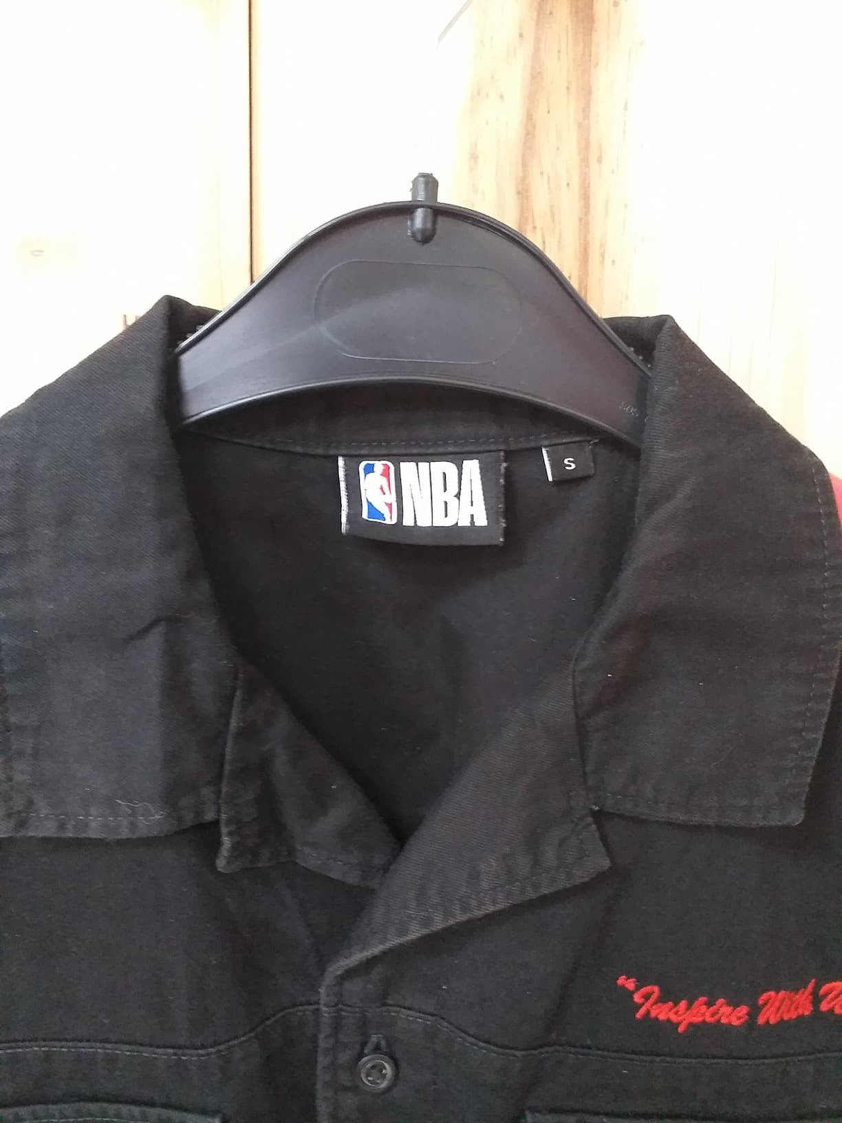 Chemise Noire Coton Homme S - détail marque | Friperie Vintage Seconde Main Cool Frip