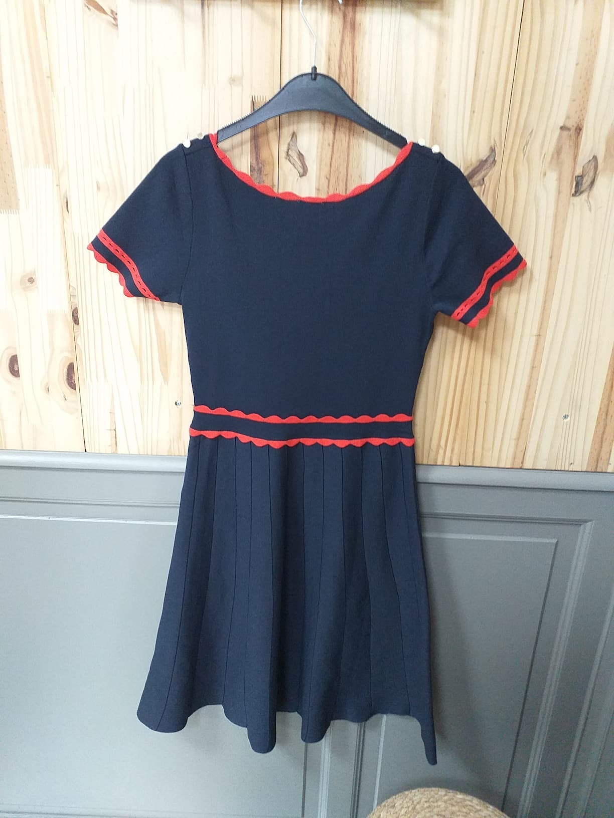 Robe Bleu Foncé Polyamide Polyester Femme M - vue arrière | Friperie Vintage Seconde Main Cool Frip