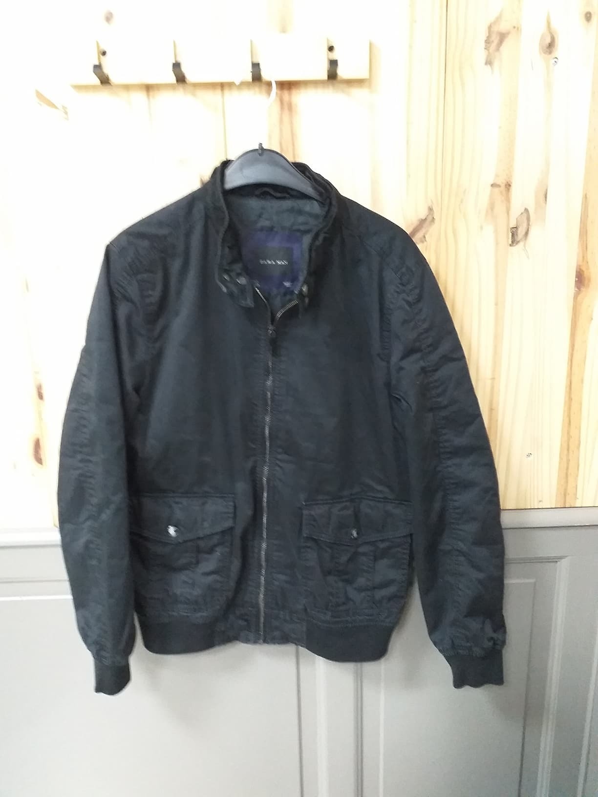 Bomber Noir Polyester Homme L | Friperie Vintage Seconde Main Cool Frip