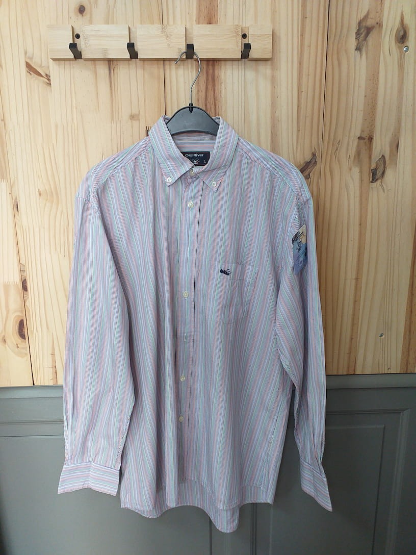 Chemise Rayures Multicolor Coton Homme L - vue devant | Friperie Vintage Seconde Main Cool Frip