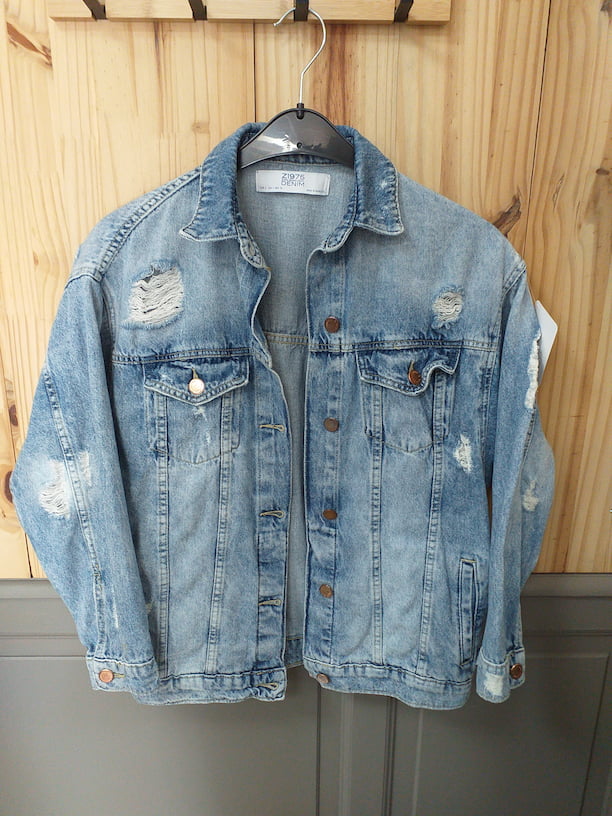 Veste Jean Bleu Coton Femme S - vue de devant | Friperie Vintage Seconde Main Cool Frip