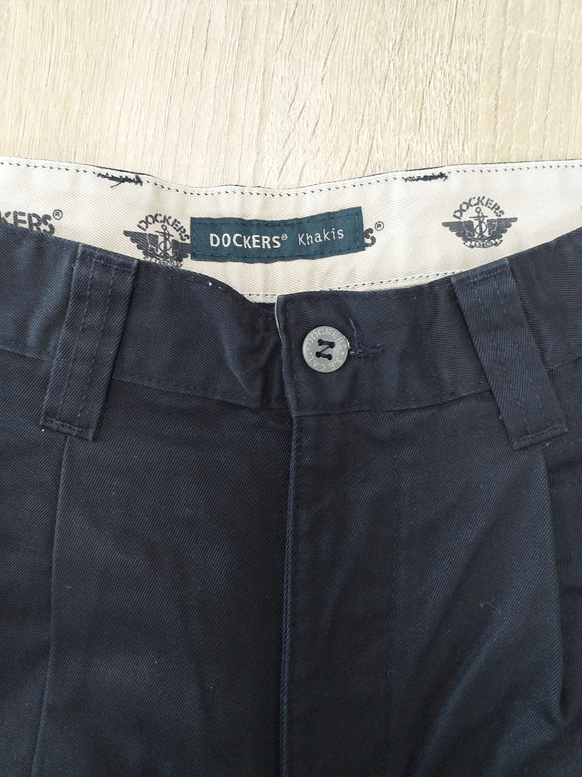Chino Noir Coton Homme M Dockers - détail marque | Friperie Vintage Seconde Main Cool Frip