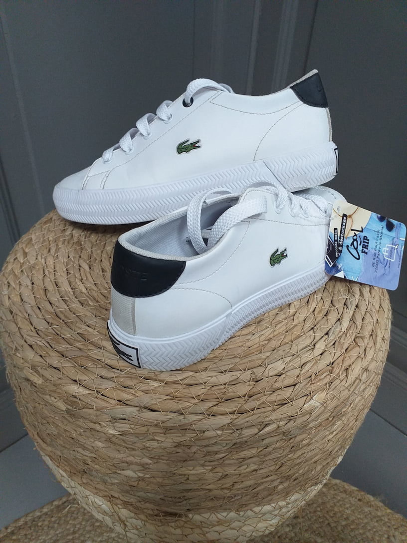 Basket Lacoste Blanc Polyuréthane Enfant Pointure 34 | Friperie Vintage Seconde Main Cool Frip