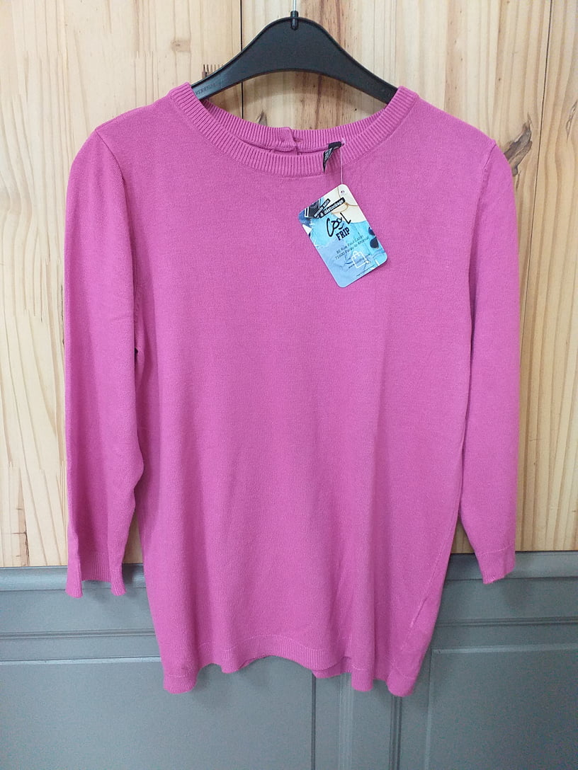 Pull Violine Viscose Polyamide Femme Taille M Laura Torelli - vue de devant | Friperie Vintage Seconde Main Cool Frip