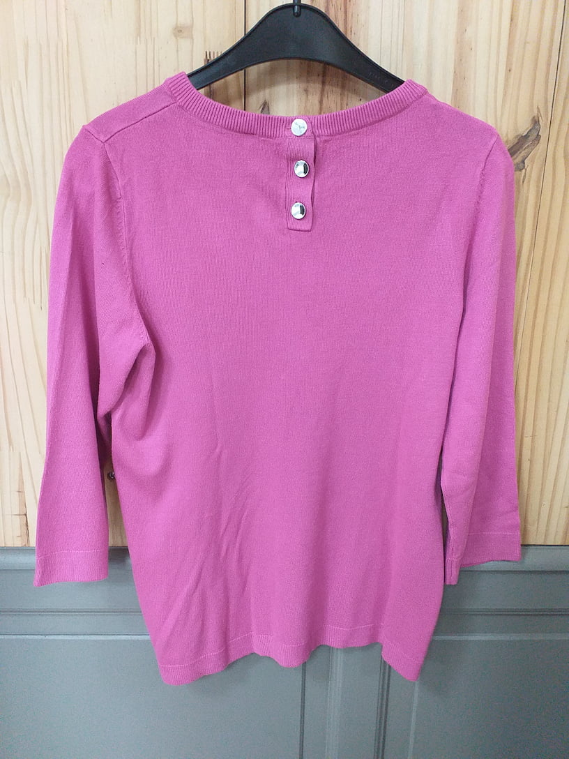 Pull Violine Viscose Polyamide Femme Taille M Laura Torelli - vue dos | Friperie Vintage Seconde Main Cool Frip